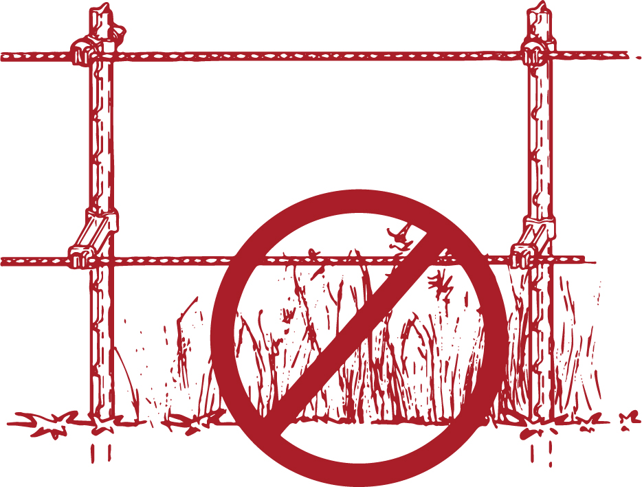 Avoid weeds contacting fence