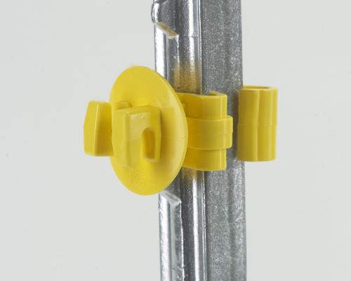 Dare Electric Fence Insulator T-Post Snug-Fit Backside 25-Pk. Yellow 